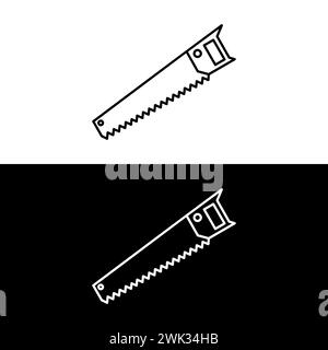 Vektorlinie Symbol der Handsäge Stock Vektor