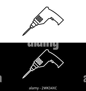 Elektrischer Handbohrer Vektor-Umrisssymbol, hochwertiger linearer elektrischer Bohrer kann Web und mobil verwendet werden Stock Vektor