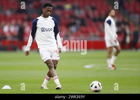 Amsterdam, Niederlande. Februar 2024. AMSTERDAM, 18.02.2024, JohanCruyff Stadium, Dutch Eredivisie Football Saison 2023/2024. Übereinstimmung zwischen Ajax und NEC. Jaydon Banel Credit: Pro Shots/Alamy Live News Stockfoto