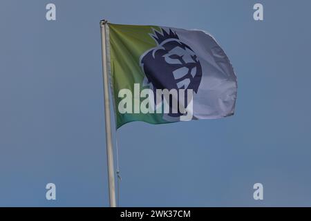 Sheffield, Großbritannien. Februar 2024. Premier League-Flagge während des Premier League-Spiels Sheffield United gegen Brighton und Hove Albion in der Bramall Lane, Sheffield, Vereinigtes Königreich, 18. Februar 2024 (Foto: Mark Cosgrove/News Images) in Sheffield, Vereinigtes Königreich am 18. Februar 2024. (Foto: Mark Cosgrove/News Images/SIPA USA) Credit: SIPA USA/Alamy Live News Stockfoto