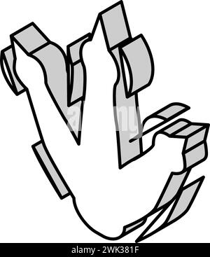 Dinosaurier-Footprint isometrische Icon-Vektor-Illustration Stock Vektor