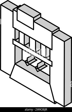 Isometrisches Symbol Vektorillustration für brennende Müllmaschine Stock Vektor