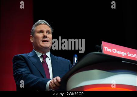 Glasgow Schottland, Vereinigtes Königreich 18. Februar 2024. Vorsitzender der Labour Party Keir Starmer auf der Scottish Labour Conference 2024.Credit sst/Alamy Live News Stockfoto