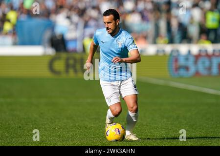 Rom, Italien. Februar 2024. Pedro von SS Lazio während des Serie A TIM Spiels zwischen SS Lazio und Bologna FC im Stadio Olimpico am 18. Februar 2024 in Rom. Quelle: Giuseppe Maffia/Alamy Live News Stockfoto