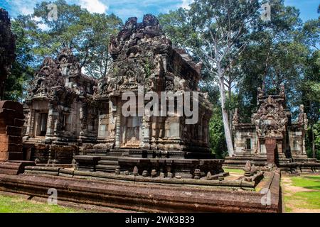 Chau Say Tevoda ist ein Tempel in Angkor, Kambodscha. Er wurde Mitte des 12. Jahrhunderts erbaut und ist ein Hindutempel in der Angkor-Wat-Zeit. Stockfoto
