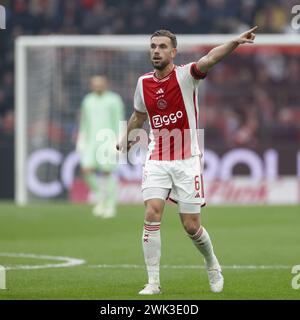 Amsterdam, Niederlande. Februar 2024. AMSTERDAM, 18.02.2024, JohanCruyff Stadium, Dutch Eredivisie Football Saison 2023/2024. Übereinstimmung zwischen Ajax und NEC. Beschreibung: Pro Shots/Alamy Live News Stockfoto