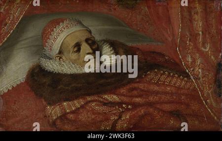 Statthalter Prinz Maurice liegt im Staat, Adriaen Pietersz van de Venne, um 1625 Stockfoto