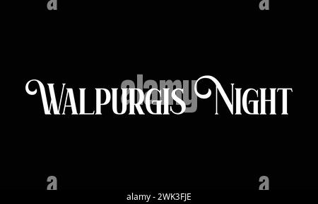 Walpurgis Night stilvolle Textabbildung Stock Vektor