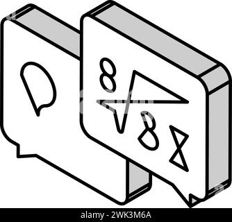 Mathematische Lösung Geek Isometrische Vektorillustration Stock Vektor