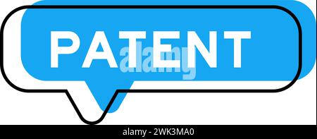 Sprechbanner und Blauton mit Wortpatent auf weißem Hintergrund Stock Vektor