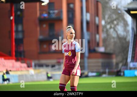London, Großbritannien. Februar 2024. Alisha Lehmann von Aston Villa Women während Tottenham Hotspur Women vs Aston Villa in der WSL in Brisbane Road, Gaughan Group Stadium am 18. Februar 2024, London UK Credit: VIC Christod/Alamy Live News Stockfoto
