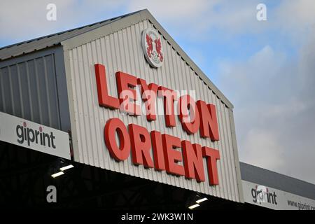 London, Großbritannien. Februar 2024. Leyton Orient, Brisbane Road während der Tottenham Hotspur Women gegen Aston Villa in der WSL in Brisbane Road, Gaughan Group Stadium am 18. Februar 2024, London UK Credit: VIC Christod/Alamy Live News Stockfoto