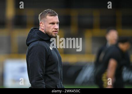 Castleford, England, 17. Februar 2024: Mike Cooper von Wigan Warriors. Rugby League Betfred Super League Round One, Castleford Tigers vs Wigan Warriors im Ming-A-hose Stadium, Castleford, UK Dean Williams Stockfoto