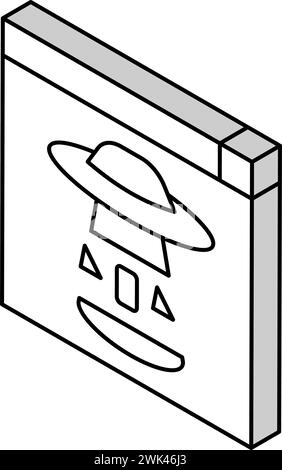 404 Internetwebseite Fehler isometrische Symbolvektorgrafik Stock Vektor