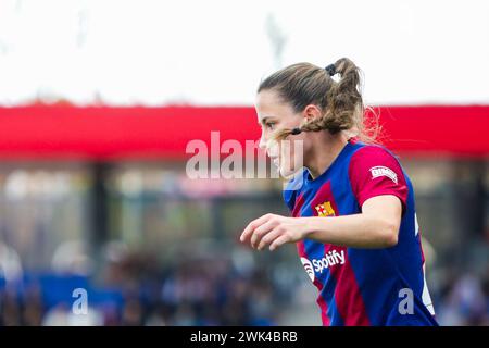 Barcelona, Spanien. Februar 2024. Barcelona, Spanien, 18. Februar 2024: Ona Batlle (22 Barcelona) während des Liga-F-Fußballspiels zwischen dem FC Barcelona und Atletico Madrid im Johan Cruyff Stadium in Barcelona, Spanien (Judit Cartiel/SPP) Credit: SPP Sport Press Photo. /Alamy Live News Stockfoto