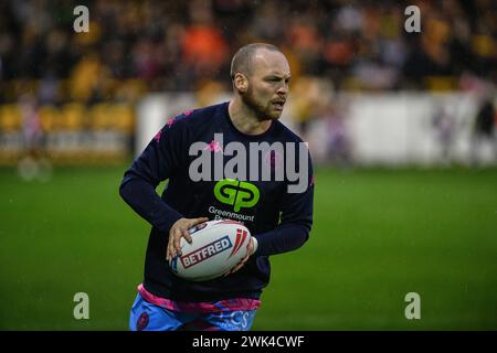 Castleford, England, 17. Februar 2024: Liam Marshall der Wigan Warriors. Rugby League Betfred Super League Round One, Castleford Tigers vs Wigan Warriors im Ming-A-hose Stadium, Castleford, UK Dean Williams Stockfoto