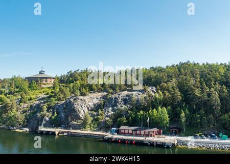 Die Festung Fredriksborg im Archipel von Stockholm Schweden an einem Sommermorgen Stockfoto