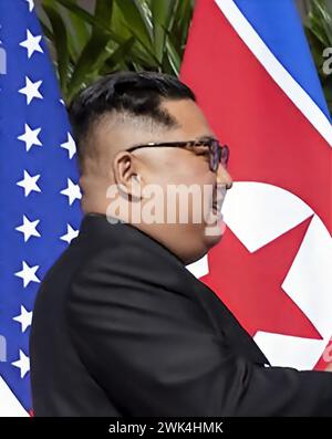 Kim Jong Un. Porträt des nordkoreanischen Führers Kim Jong UN (* 1982–1984) aus dem Jahr 2018 Stockfoto