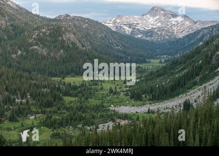 Das glazial gemeißelte Tal von East FK. Des Lostine River, Eagle Cap Wilderness, Oregon. Stockfoto