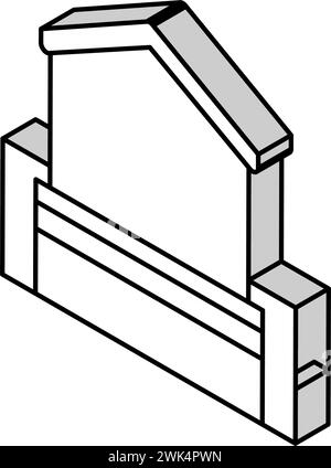 Haus Grundstein isometrische Icon Vektor Illustration Stock Vektor