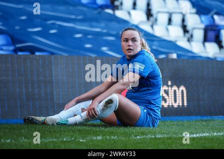 Birmingham, Großbritannien. Februar 2024. Birmingham, England, 18. Februar 2024: Charlie Devlin (23 Birmingham) während des Fußballspiels der FA Womens Championship zwischen Birmingham City und Southampton in St Andrews in Birmingham, England (Natalie Mincher/SPP) Credit: SPP Sport Press Photo. /Alamy Live News Stockfoto