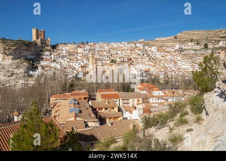 Alcala del Jucar Wahrzeichen Dorf in der Provinz Albacete, Spanien Stockfoto