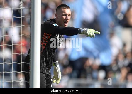 Rom, Italien. Februar 2024. Lukasz Skorupski vom FC Bologna während des Fußballspiels der Serie A zwischen SS Lazio und Bologna Football Club 1909 im Olimpico-Stadion in Rom (Italien) am 18. Februar 2024. Quelle: Insidefoto di andrea staccioli/Alamy Live News Stockfoto