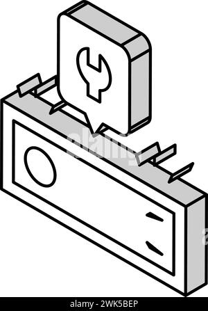 Isometrische Symbolvektorgrafik des Auto-Audiosystems Stock Vektor