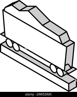 Eisenbahnwagen Stein isometrische Icon Vektor Illustration Stock Vektor