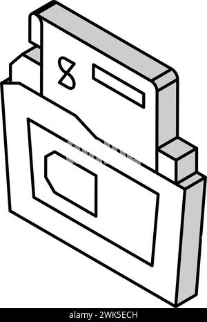 Abbildung des Isometrischen Symbols für Dossierzugabe Stock Vektor