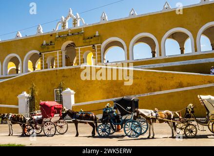 Izamal, Yucatan, Mexiko „die gelbe Stadt“ Stockfoto
