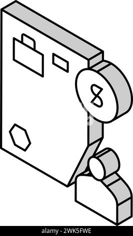 Isometrische Symbolvektorgrafik der Arbeitslosenunterstützung Stock Vektor