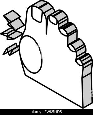 Schmerz in der isometrischen Ikonenvektorillustration der Großzehe Stock Vektor