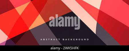 Buntes, abstraktes, modernes, breites Banner mit geometrischen Formen. Vektorillustration farbiger Hintergrund für Cover, Tapete, Broschüre, Karte, Buch Stock Vektor