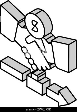 Abfindungsentschädigung isometrische Symbolvektorgrafik Stock Vektor