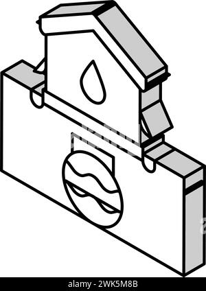 Isometrisches Symbol Vektor-Illustration des Häuserentwässerungssystems Stock Vektor