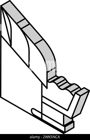 Isometrische Symbolvektorgrafik des Dachentwässerungssystems Stock Vektor