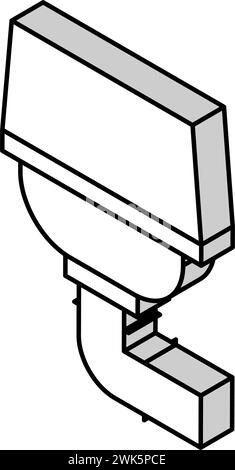 Filter des Drainagesystems isometrische Symbolvektorgrafik Stock Vektor