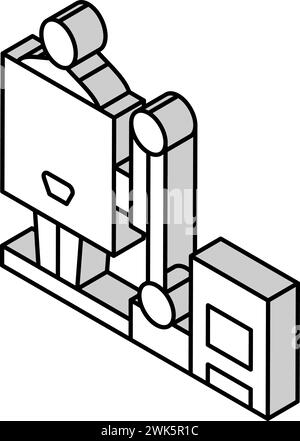 Durchleuchtung Radiologie Isometrisches Symbol Vektor Illustration flach Stock Vektor