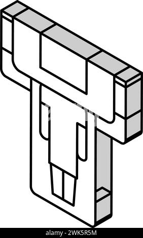 ct-Scan, radiologische isometrische Symbolvektorillustration Stock Vektor