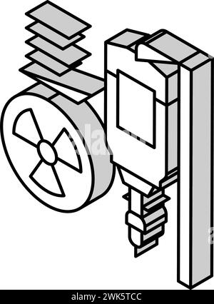 Pipperröntgenologische isometrische Symbolvektorabbildung flach Stock Vektor