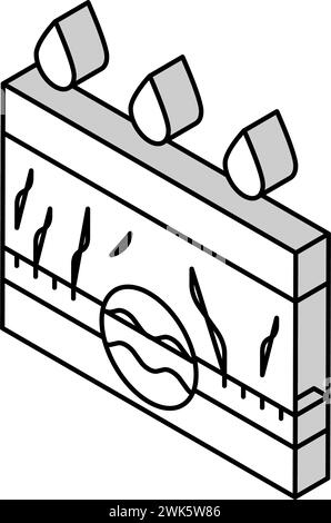 Regenrinne Abflusssystem Isometrisches Symbol Vektorillustration Stock Vektor