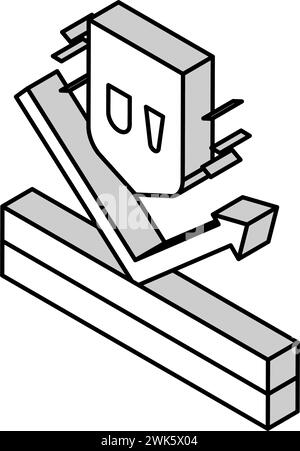 Ultraviolette uv-Schutzschicht isometrische Iconvektorillustration Stock Vektor