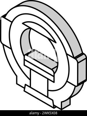 Abbildung isometrischer Symbolvektorgrafik von mrt-Radiologiegeräten Stock Vektor