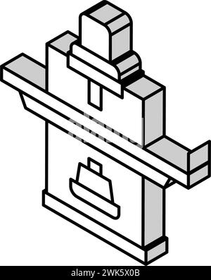 Fluoroskop Radiologie Isometrisches Symbol Vektor Illustration flach Stock Vektor