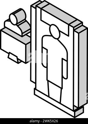 Krankenhausschrank Radiologie isometrische Iconvektorillustration Stock Vektor