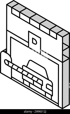 Isometrische Vektorgrafik der Parkbarriere Stock Vektor