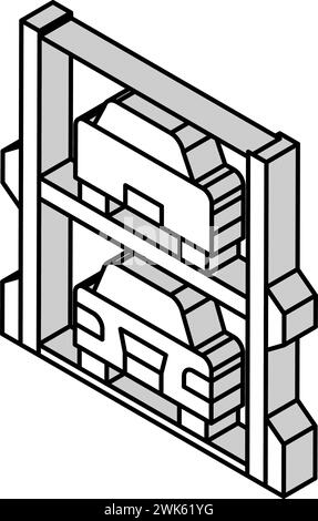 Moderne mehrstöckige Parken isometrische Icon Vektor Illustration Stock Vektor