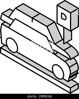 Isometrisches Symbol für Straßenparkplätze Vektorillustration Stock Vektor