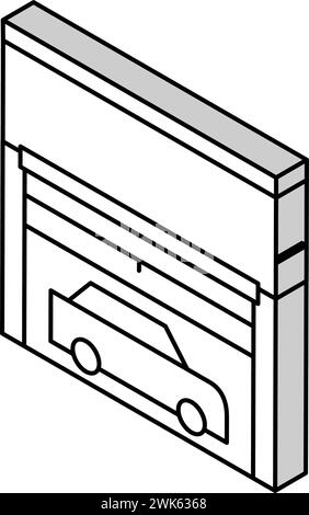 Tiefgarage Parken isometrische Symbol Vektor Illustration Stock Vektor